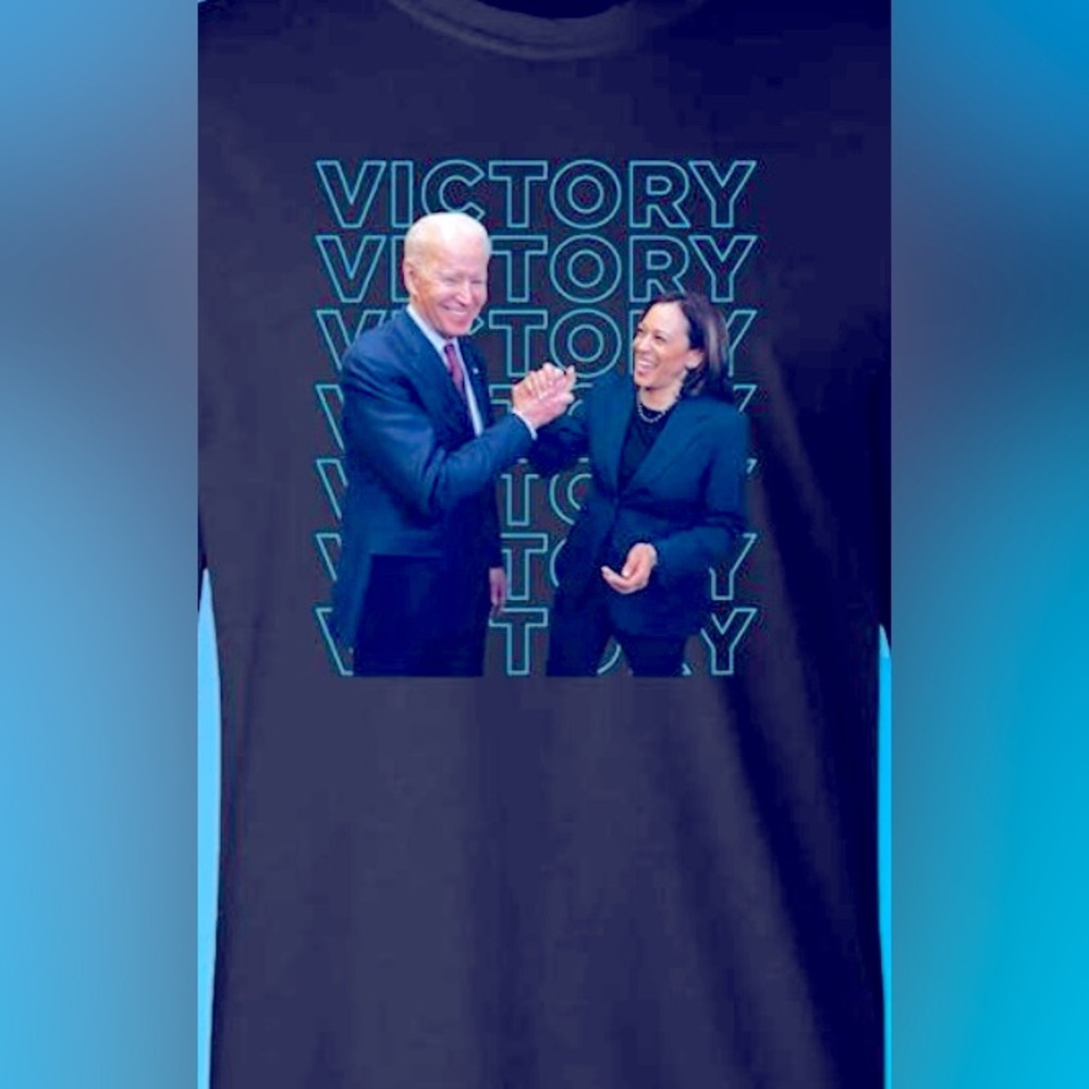 NWT NIB We Won Biden Kamala Harris Victory 2020 Tee T Shirt Blue L President HTF